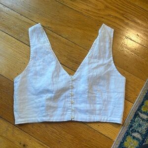Madewell 100% Linen crop top tank